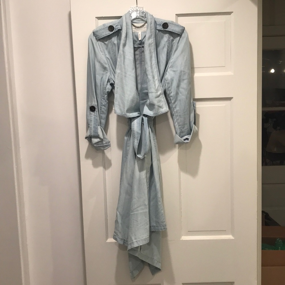 BCBGeneration Drape Denim/Lycocell Jacket